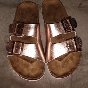 Rose gold sandals
